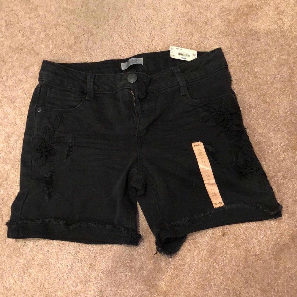 Black jean shorts
